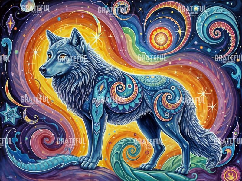 Cosmic Paisley Wolf Spirit