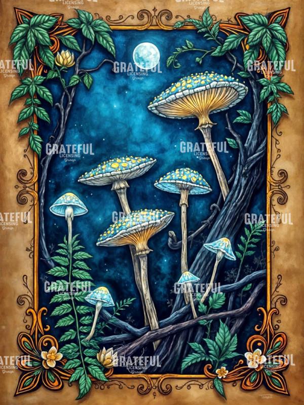 Blue and Gold Mushrooms