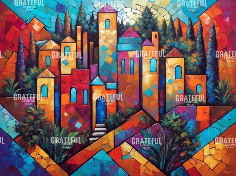 Tuscan Villa Abstract Mosaic