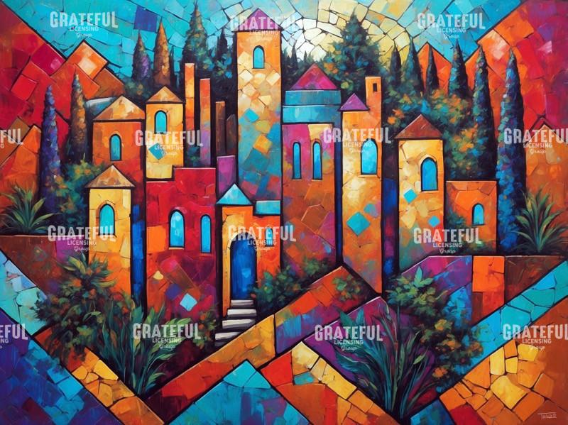 Tuscan Villa Abstract Mosaic