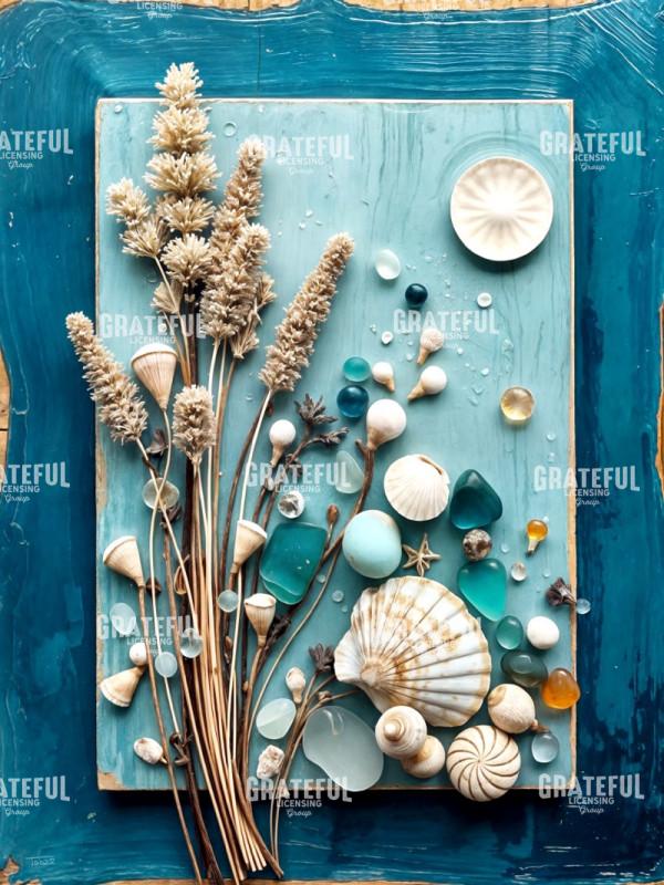Ocean Blue Seaglass and Botanicals