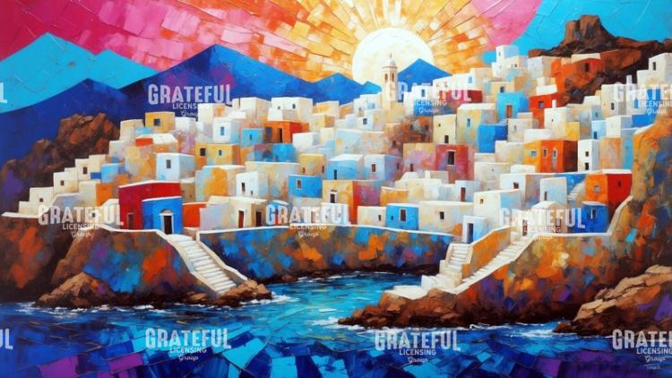 Mediterranean Sunrise Modern Art