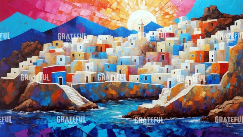 Mediterranean Sunrise Modern Art