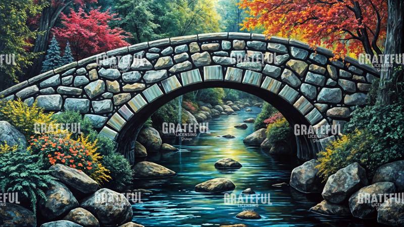 Stone Bridge In Early Autumn