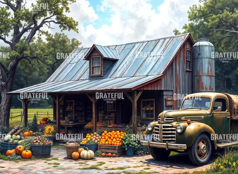 Nostalgic Country Fruit Stand