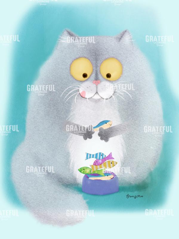 Fluff the foodie cat