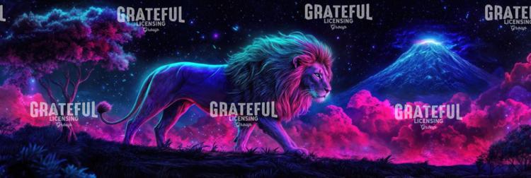 Neon Lion Pink Panorama