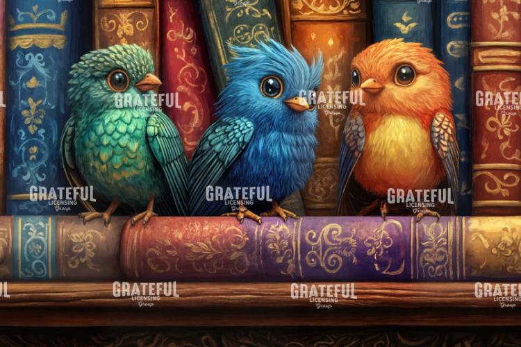 Birds on a Bookshelf