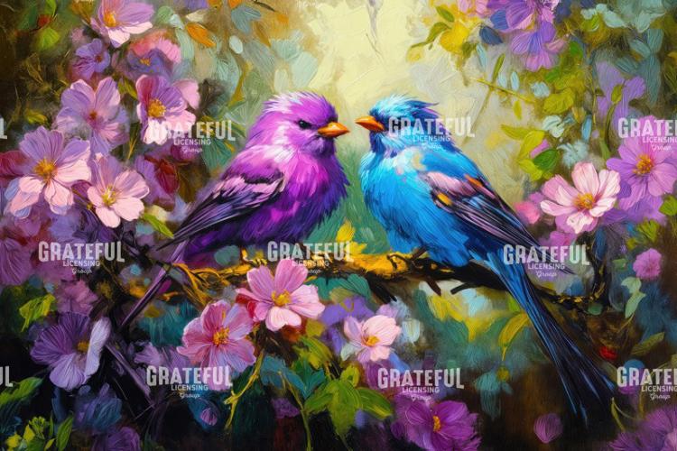 Purple and Blue Songbirds