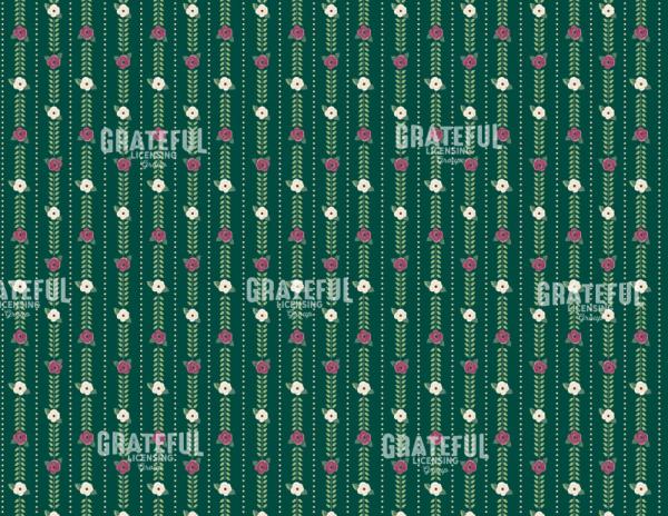Christmas Rose Stripe Green