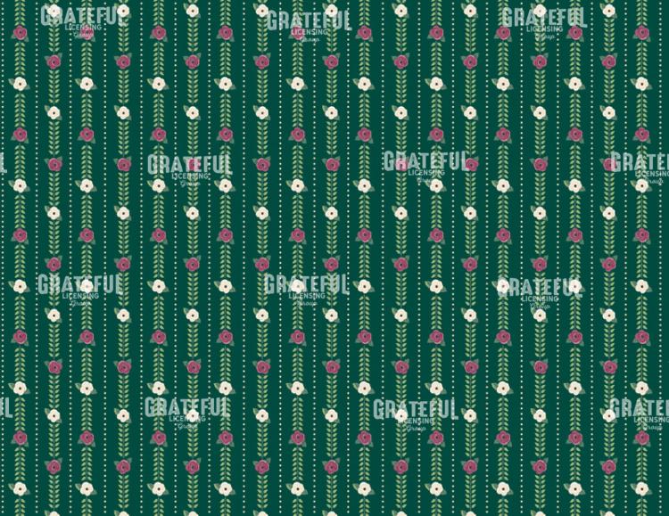 Christmas Rose Stripe Green