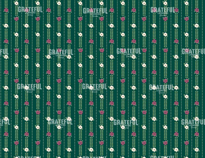 Christmas Rose Stripe Green