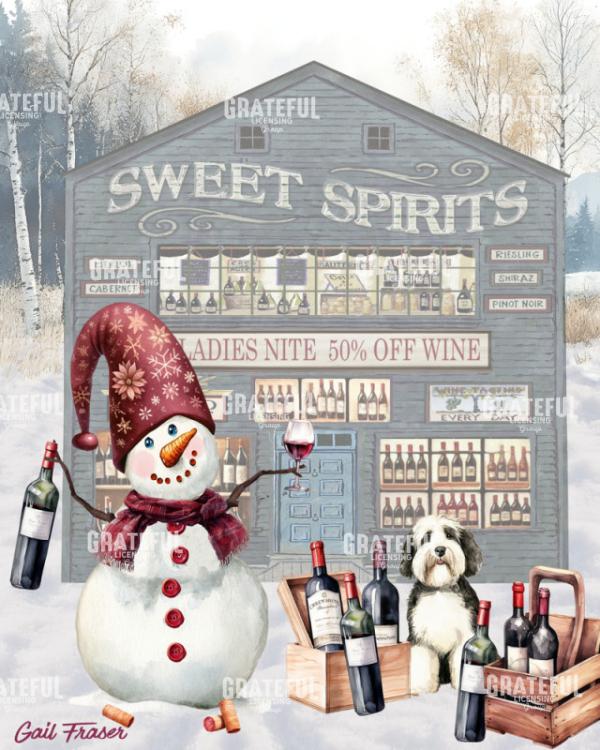 Snowman Sweet Spirits with Wine