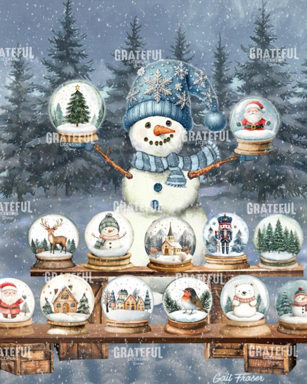 Snowman Woods with Snow Globes
