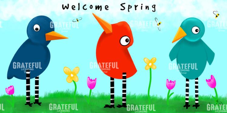 Welcome Spring Wacky Birds