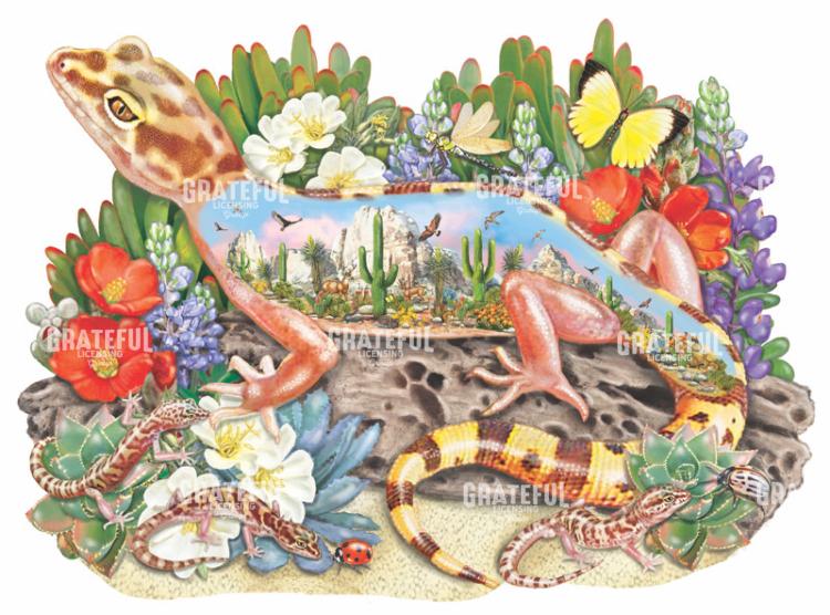 Gecko shape puzzle