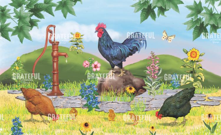 Rooster and Water Pump