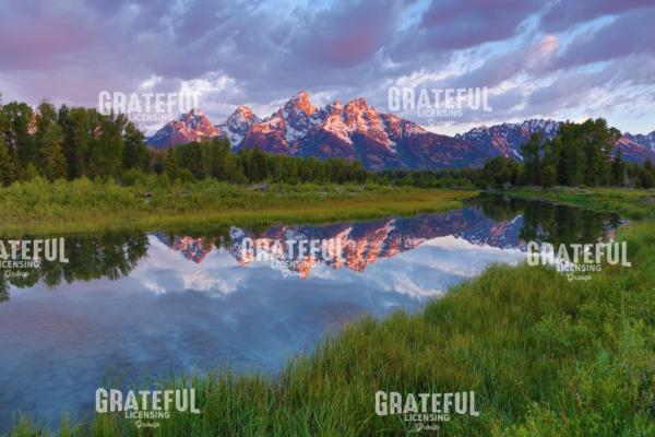 Grand Tetons Reflecting In Beaver Pond