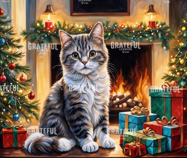 Christmas Kitten With Presents