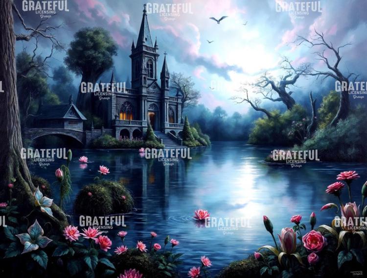 Pink Water Lilies Gothic Church