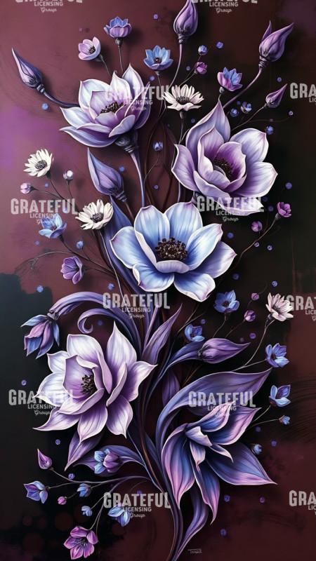 Modern Poppies in Cool Tones