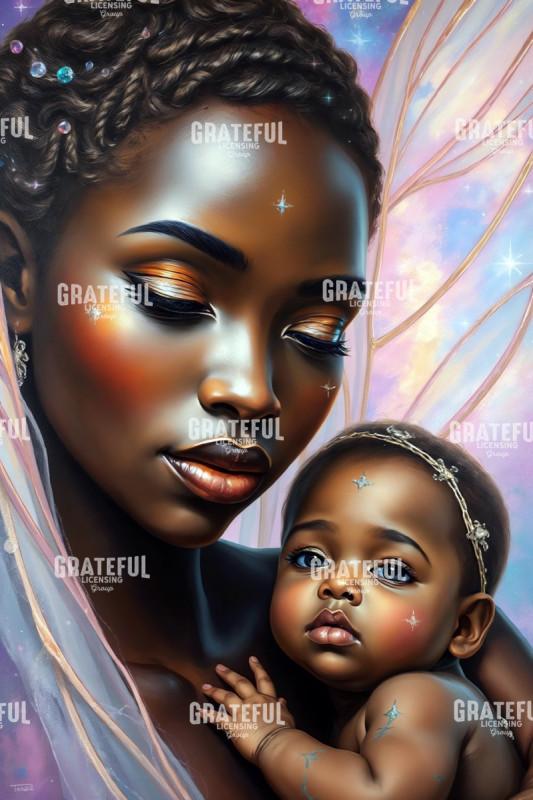 Pastel Rainbow Fairy Mother and Child