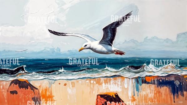 Seagull In Flight