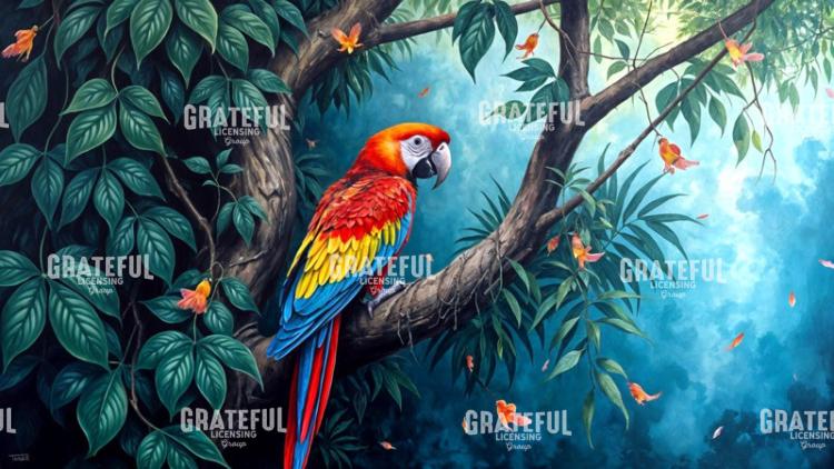 Scarlet Macaw in a Tree