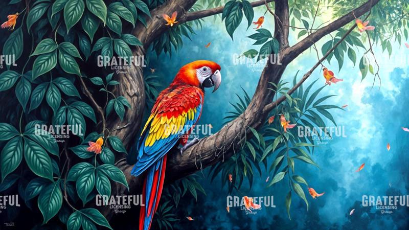 Scarlet Macaw in a Tree