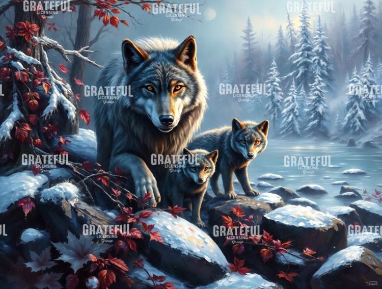 Wolf Mother and Cubs