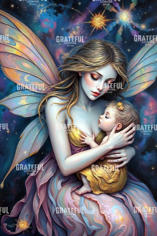 Rainbow Galaxy Fairy Mother and Child