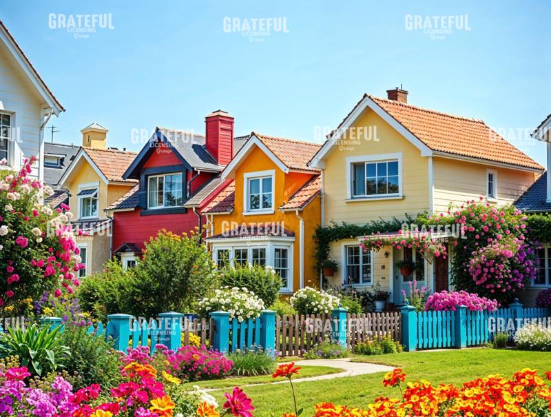 Blue Fenced Garden Cottages