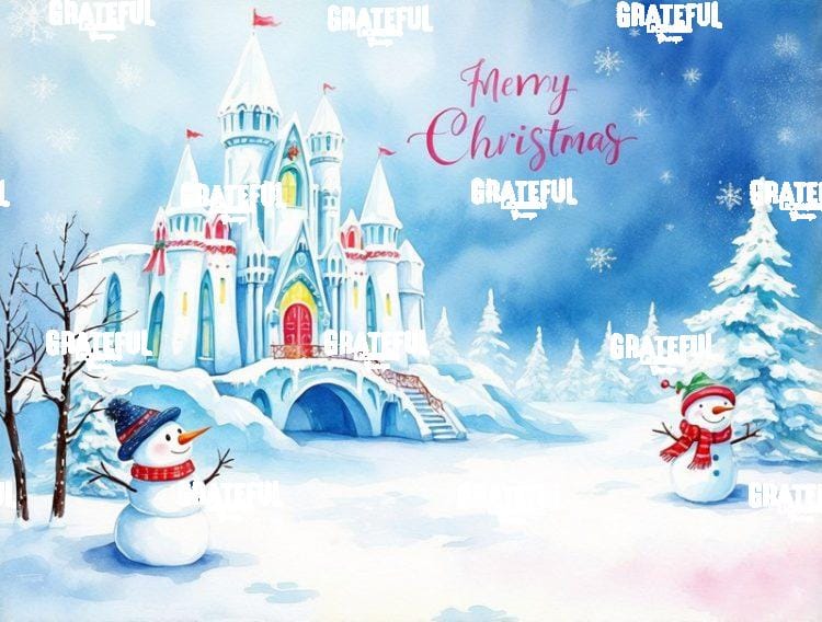 Christmas Castle With Snowmen