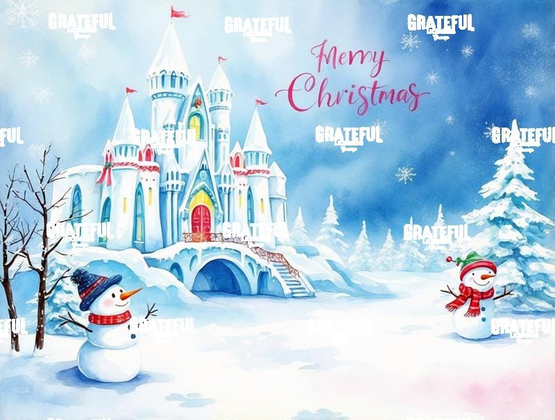 Christmas Castle With Snowmen