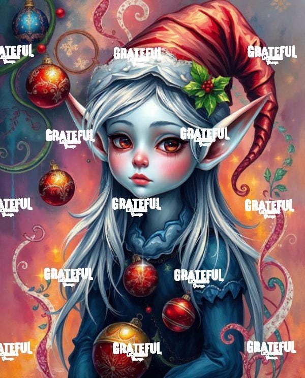 Christmas Elf with Red Ornaments