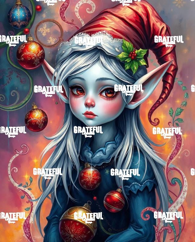 Christmas Elf with Red Ornaments