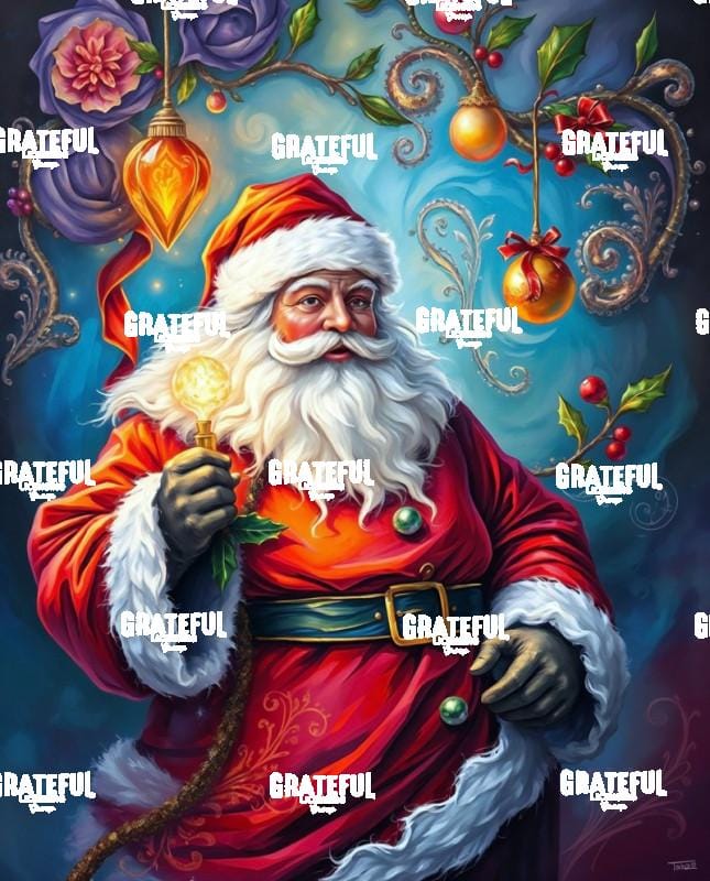 Santa With Ornament Light