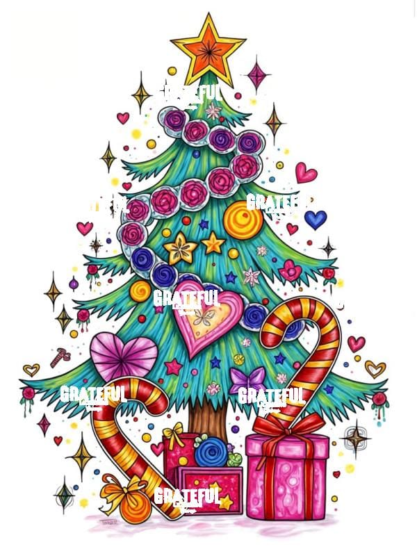 Colorful Christmas Tree With Candy Canes