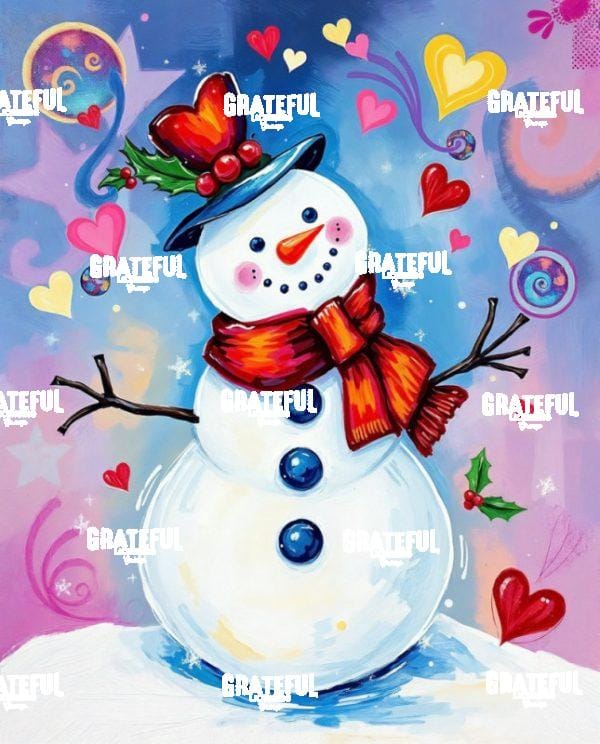 Snowman with Hearts