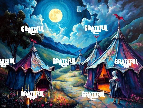 Colorful Tents in A Summer Valley