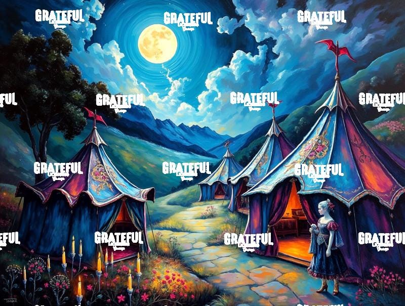 Colorful Tents in A Summer Valley