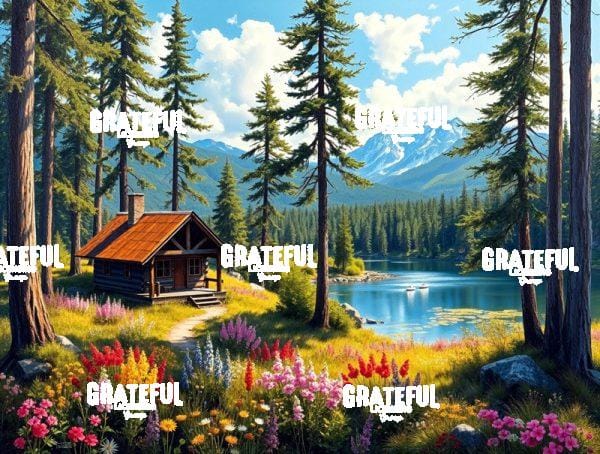 Colorful Lupine Flowers Summer cabin