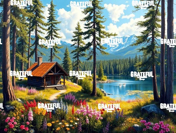 Colorful Lupine Flowers Summer cabin