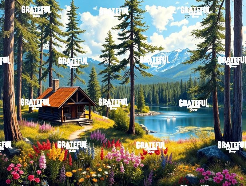 Colorful Lupine Flowers Summer cabin