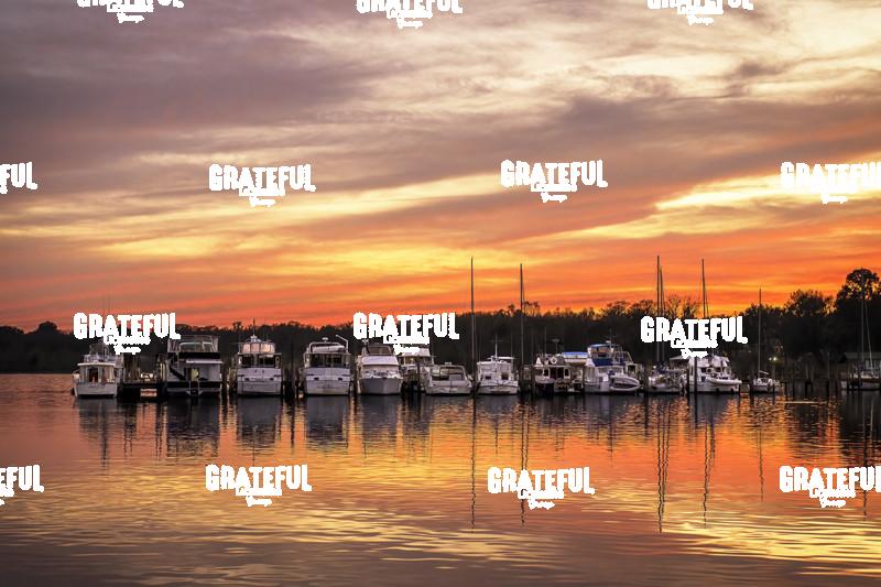 Sunset Over Boathouse Marina