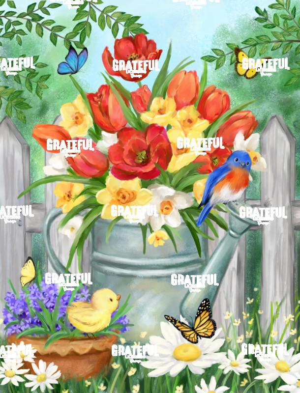 Watering Can with flowers