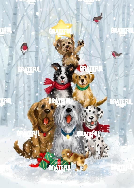 Dogs Forming Christmas Tree