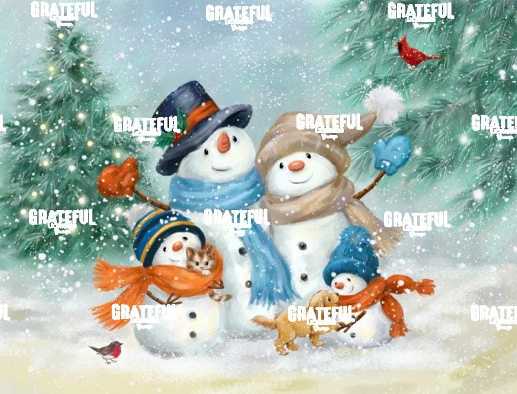 Happy Snowman Family