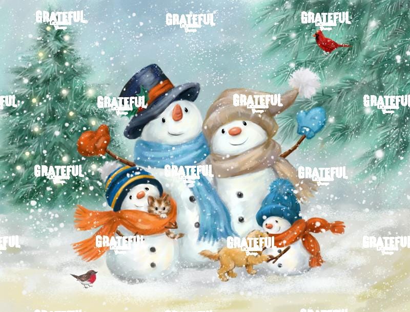 Happy Snowman Family