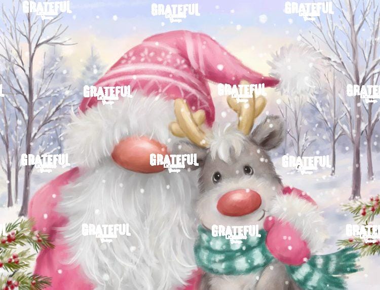 Pink Gnome and Reindeer